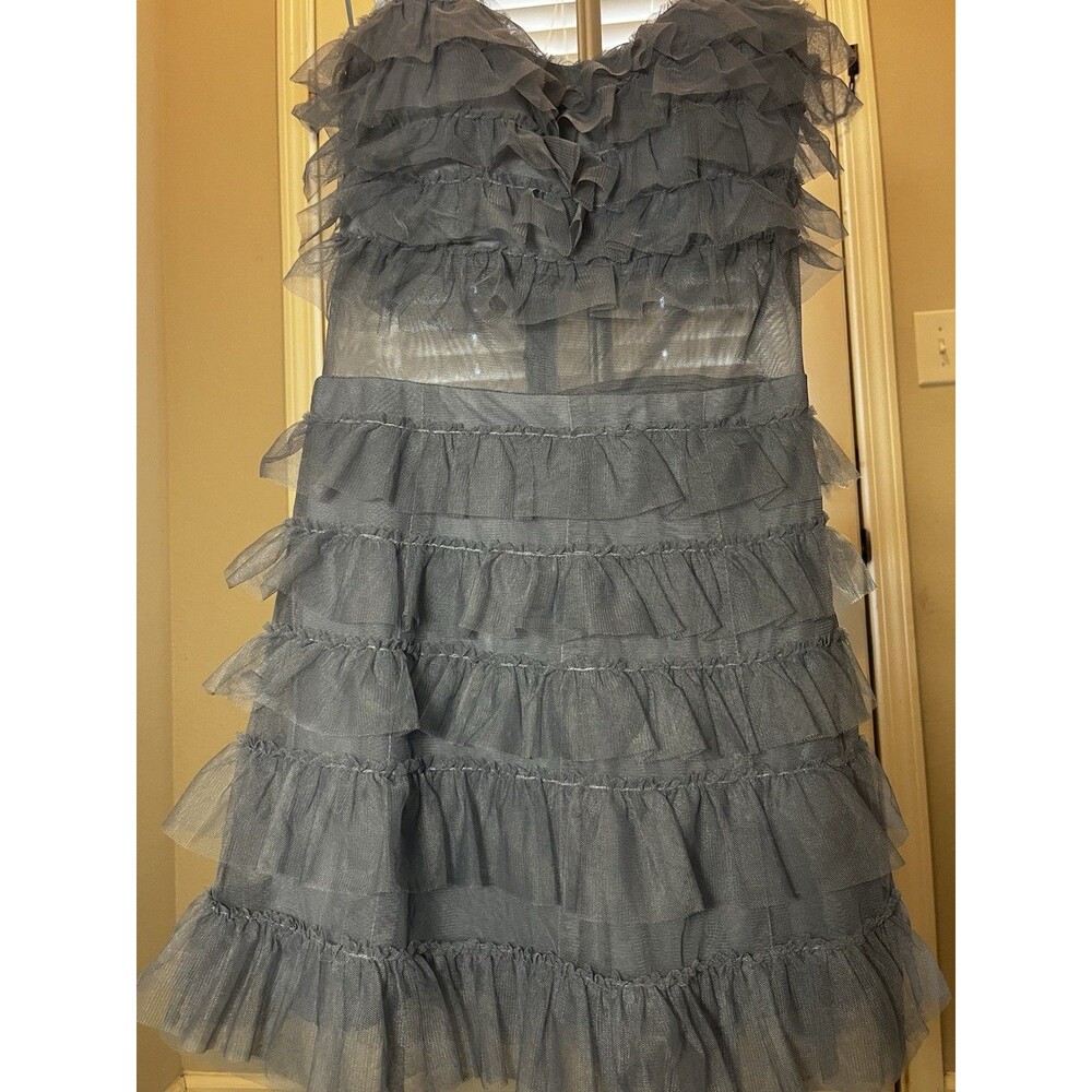 GEORGIA MINI DRESS - SMOKY BLUE- VELVI- Xsmall - Picture 8 of 14